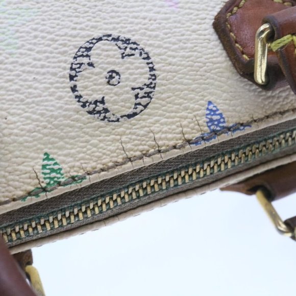 LOUIS VUITTON Monogram Multicolor Mini Speedy Hand Bag White - Picture 13 of 16